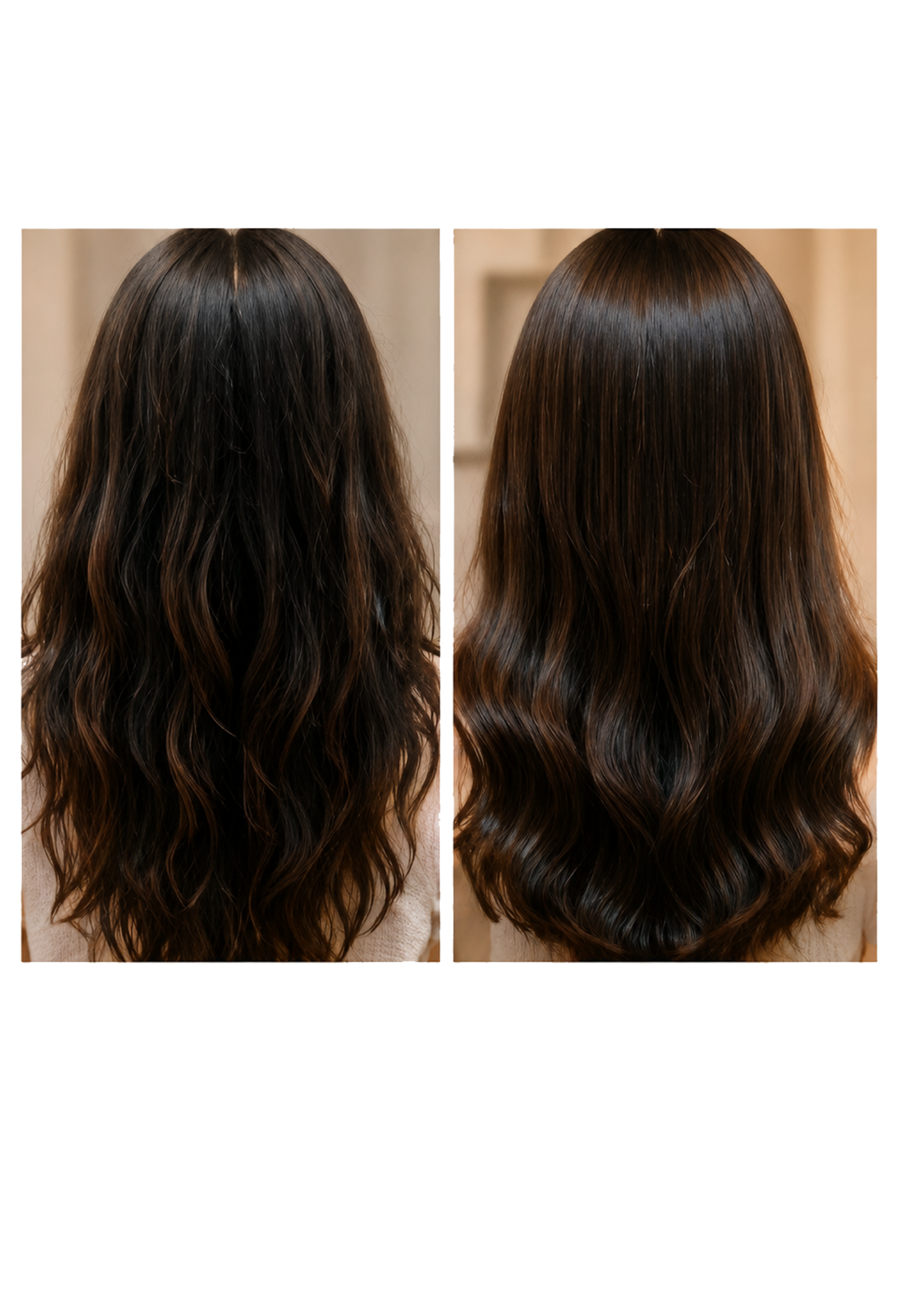 Hair before use and after eight weeks